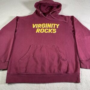 Virginity Rocks Hoodie Mens Medium Maroon Sweatshirt Danny Duncan Merch Pullover